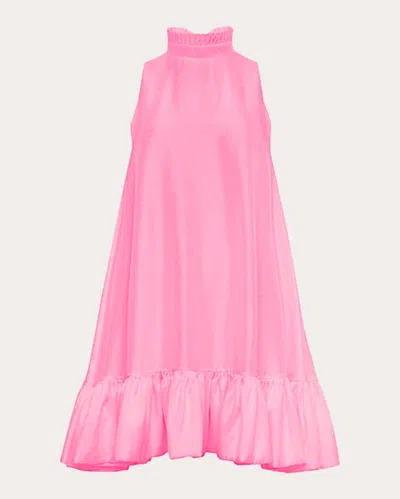 Shop Azeeza Women's Alcott Raw Silk Mini Dress In Pink