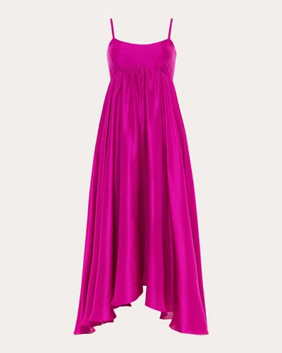 Shop Azeeza Women's Rachel Raw Silk Midi Dress In Pink