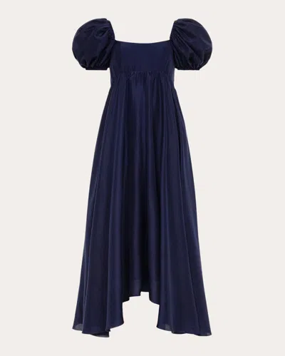 Shop Azeeza Women's Rory Raw Silk Midi Dress In Blue
