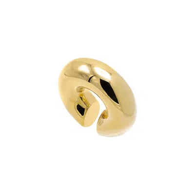 Shop Adina Eden Solid Chunky Hollow Ear Cuff In Gold