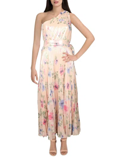 Shop Lauren Ralph Lauren Akecheta Womens Floral Long Evening Dress In Pink