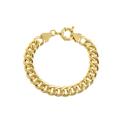 Shop Adina Eden Solid Cuban Toggle Bracelet In Gold