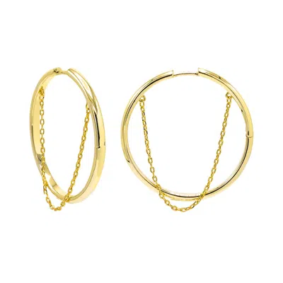 Shop Adina Eden Dangling Chain Hoop Earring In Gold
