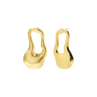 Shop Adina Eden Graduated Open Squiggly Stud Earring In Gold