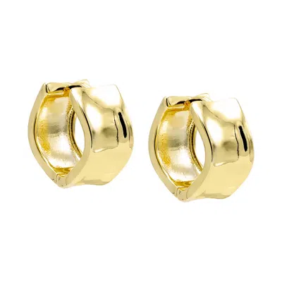 Shop Adina Eden Wide Wavey Textured Huggie Earring In Gold