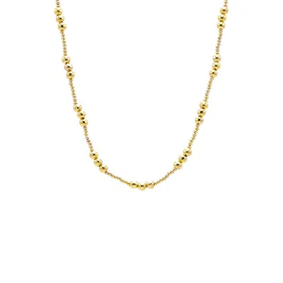 Shop Adina Eden Dainty Multi Sized Beaded Ball Necklace In Gold