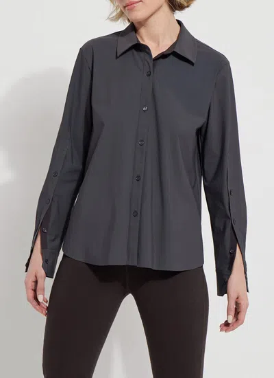 Shop Lyssé New York Jodi Slim Button Down Shirt In Black