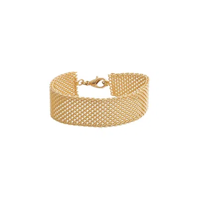Shop Adina Eden Wide Mesh Chain Bracelet In Gold
