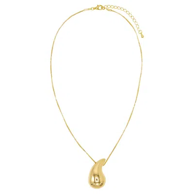 Shop Adina Eden Solid Chunky Teardrop Pendant Necklace In Gold