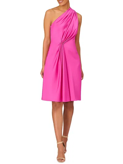 Shop Aidan Mattox Womens Gathered Knee-length Sheath Dress In Pink