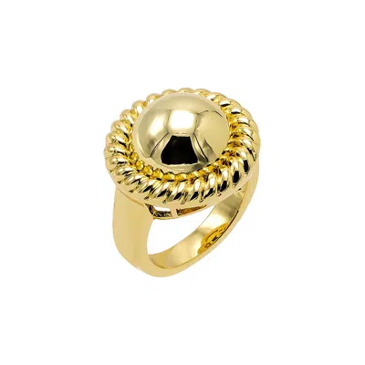 Shop Adina Eden Solid Rounded Rope Statement Ring In Gold