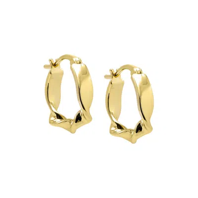 Shop Adina Eden Solid Twister Squiggly Hoop Earring In Gold