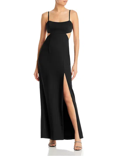 Shop Aqua Womens High Slit Long Evening Dress In Black