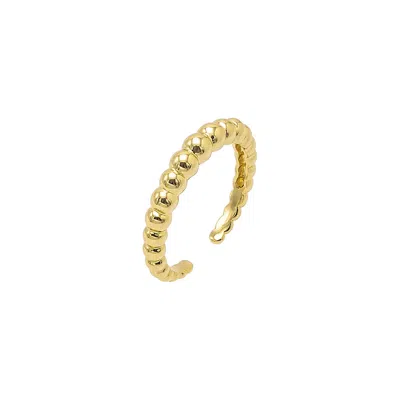 Shop Adina Eden Solid Beaded Ball Open Ring In Gold