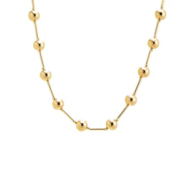 Shop Adina Eden Solid Ball X Bar Necklace In Gold