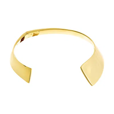 Shop Adina Eden Solid Wide Open Collar Cuff Choker In Gold