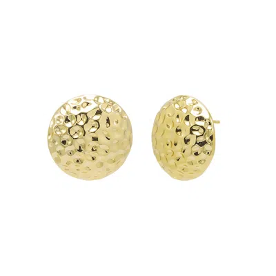 Shop Adina Eden Indented Puffy Rounded Stud Earring In Gold