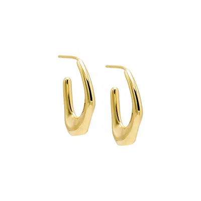 Shop Adina Eden Indented Open Hoop Earring In Gold