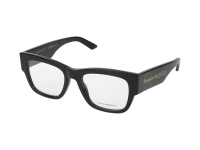 Shop Alexander Mcqueen Eyeglasses In Black Black Transparent