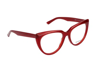 Shop Balenciaga Eyeglasses In Red Red Transparent