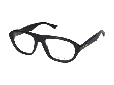 Shop Bottega Veneta Eyeglasses In Black Black Transparent