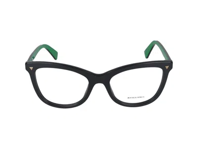 Shop Bottega Veneta Eyeglasses In Black Black Transparent