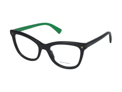 Shop Bottega Veneta Eyeglasses In Black Black Transparent