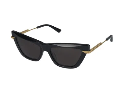 Shop Bottega Veneta Sunglasses In Black Gold Grey