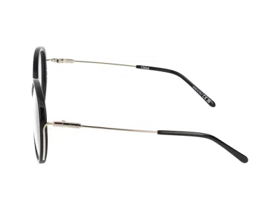 Shop Chloé Eyeglasses In Black Gold Transparent