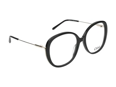 Shop Chloé Eyeglasses In Black Gold Transparent