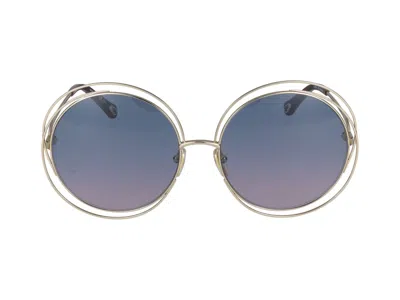 Shop Chloé Sunglasses In Gold Gold Blue