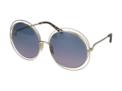 Shop Chloé Sunglasses In Gold Gold Blue
