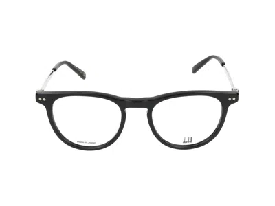 Shop Dunhill Eyeglasses In Black Silver Transparent