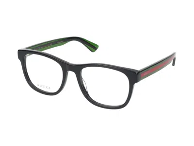 Shop Gucci Eyeglasses In Black Green Transparent