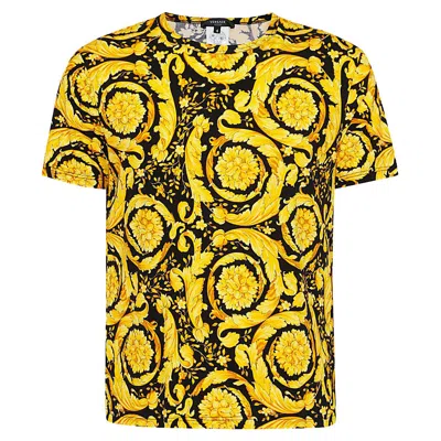 Shop Versace T-shirts And Polos In Gold-black