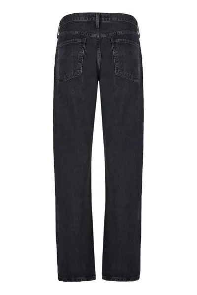 Shop Agolde Parker Straight Jeans In Black