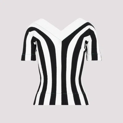 Shop Bottega Veneta Striped Knit Top Clothing In Black