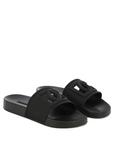 Shop Dolce & Gabbana "dg" Sandals In Black