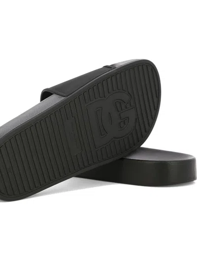 Shop Dolce & Gabbana "dg" Sandals In Black