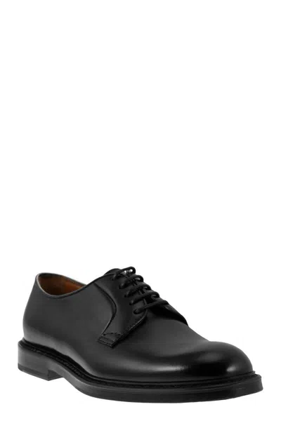 Doucal's Man Lace-up Shoes Midnight Blue Size 6.5 Soft Leather In Black