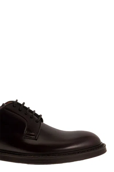Doucal's Black Classic Oxford Shoes In Calf Leather Man In Burgundy