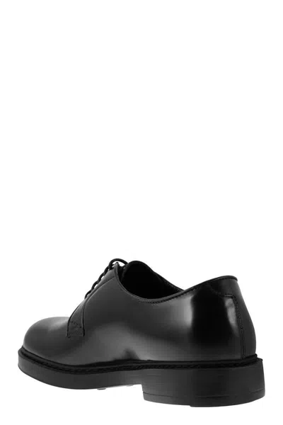 Shop Doucal's Leather Derby Lace-up In Black