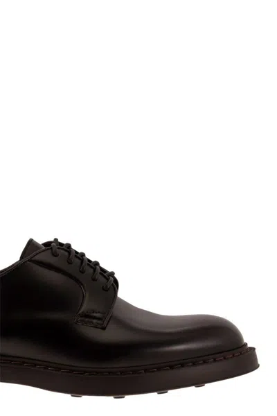 Shop Doucal's Leather Derby Lace-up In Brown