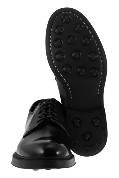 Shop Doucal's Leather Derby Lace-up In Black