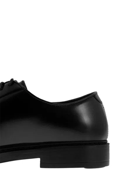 Shop Doucal's Leather Derby Lace-up In Black