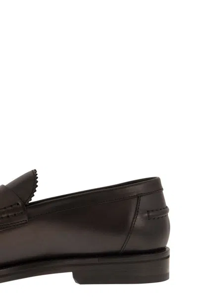 Shop Doucal's Leather Penny Loafer In Brown