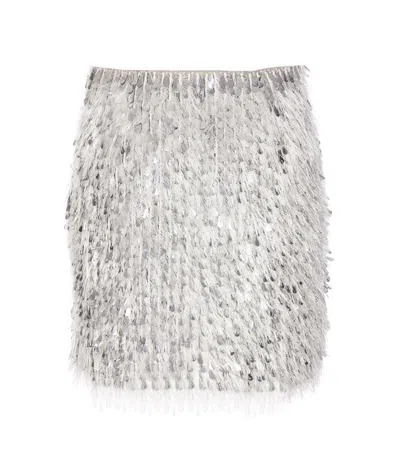 Shop Elisabetta Franchi Skirts In Silver