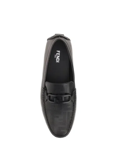 Shop Fendi Loafers In Nero+nero