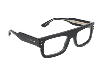 Shop Gucci Eyeglasses In Black Black Transparent
