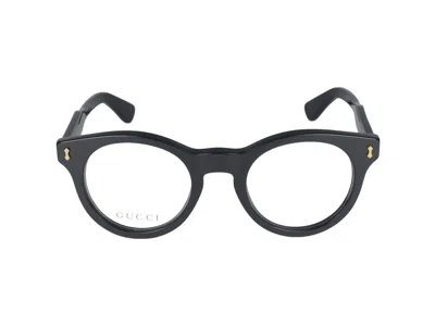 Shop Gucci Eyeglasses In Black Black Transparent